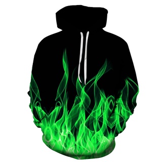 Nueva sudadera con capucha de llama colorida 3D moda Casual