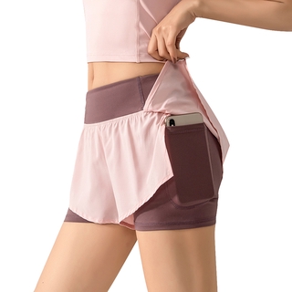 pantalones cortos deportivos de bolsillo para mujer/ropa deportiva