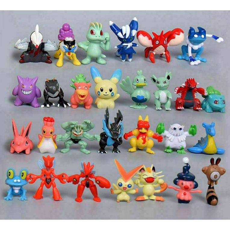 12 Unids/Set 4cm Pokemon Juguetes Pikachu Eevee Todos Los Diferentes Tipos  De Figuras De Juguete De Acción Modelo De Colección Para Niños
