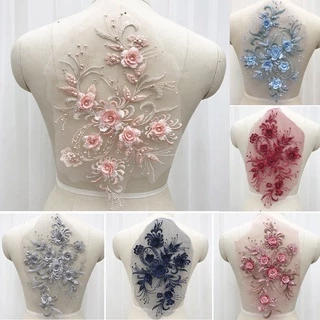 Motivo Costura Manualidades Aplicación De Encaje Floral Bordado - Motivo Para Vestido De Novia O Costura DIY Barbie Sparkle Beach