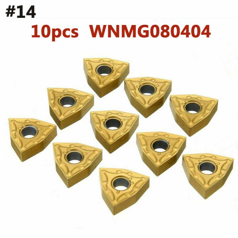 Inserti Per Tornio Metallo Duro, 10 Pezzi Utensili Tornio Per Metallo, DCMT070204 US735 DCMT51.51, Oro, Inserto Di Carburo CNC Utensile Per Tornio Con Taglierina Con Scatola