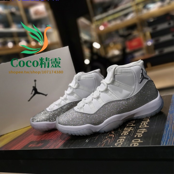 Jordan 11 best sale blanco con plateado