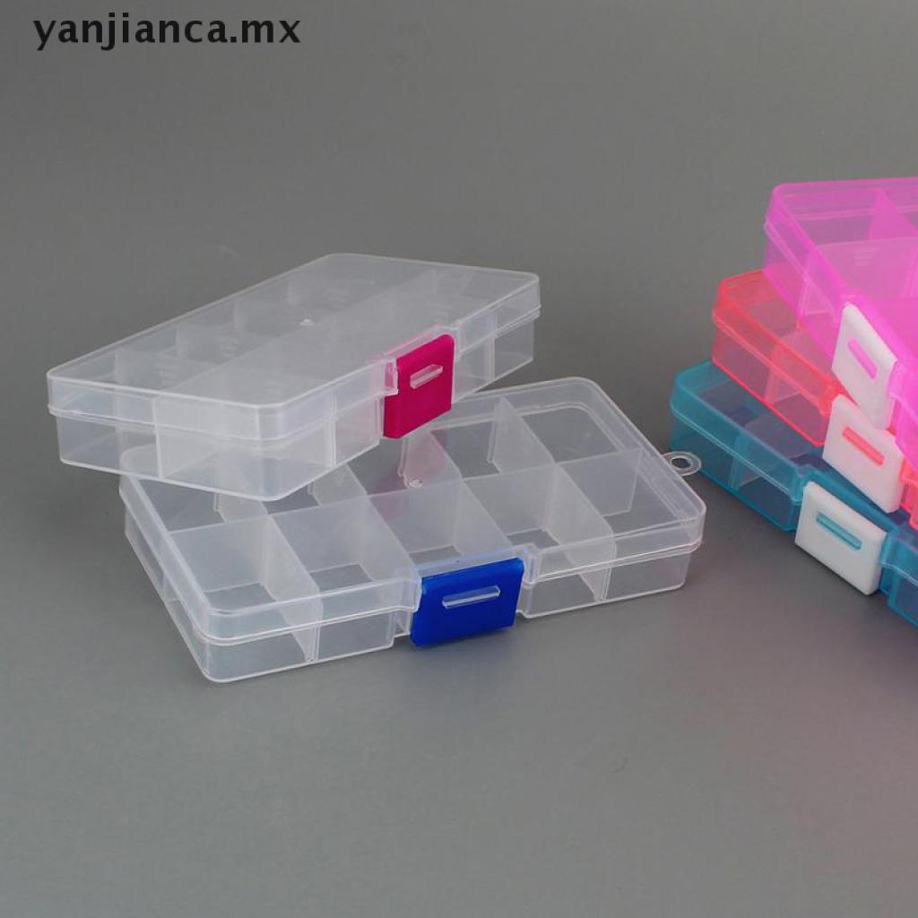  1 caja pequeña de plástico transparente, caja de almacenamiento  de plástico para joyas, joyero de plástico transparente, contenedor de  almacenamiento pequeño, contenedor de almacenamiento de cuentas,  almacenamiento de cuentas transparentes (10
