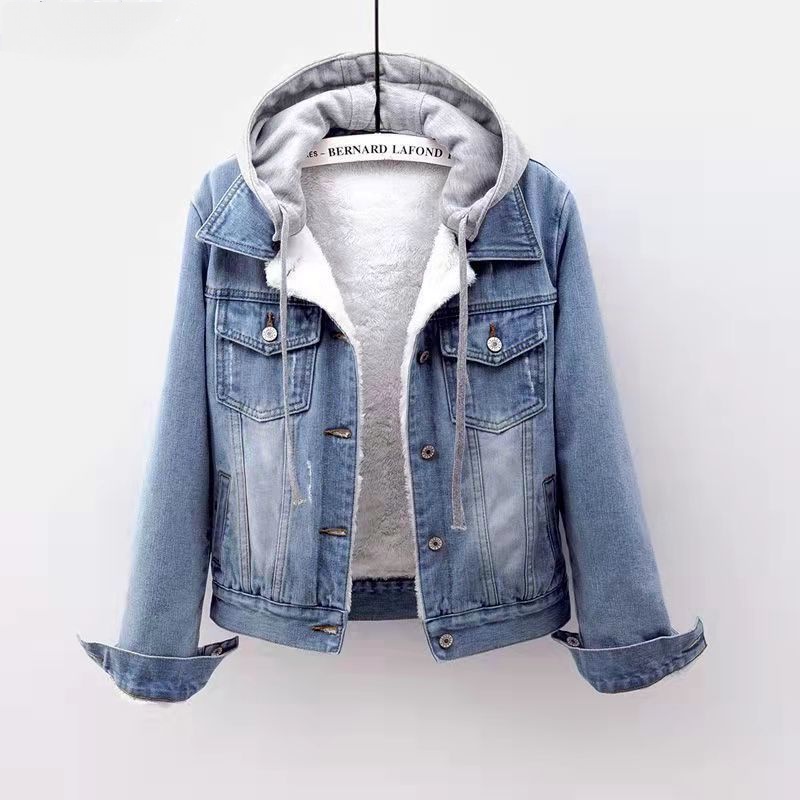 Nuevo C lido Oto o Invierno Chamarra De Las Mujeres Con Capucha Abrigo Femenino Jeans Chaquetas De Mezclilla B sico Se oras Top Bomber