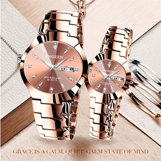 Parejas reloj de oro de acero inoxidable reloj de cuarzo para hombre  señoras moda deporte hombre reloj de las mujeres relojes regalos