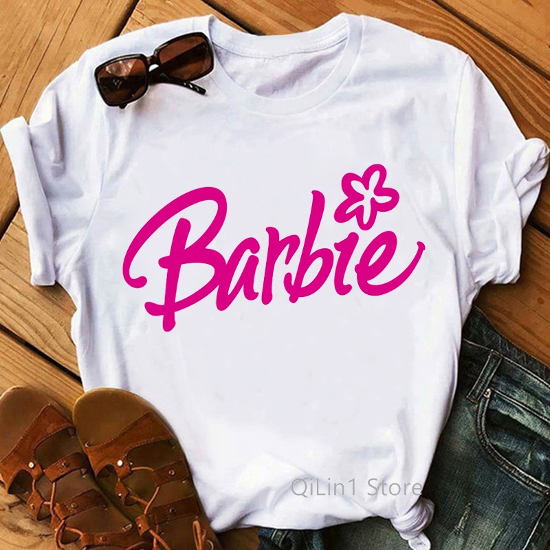 Camiseta Con Estampado De Barbie Carta Femme De Verano Para Mujer