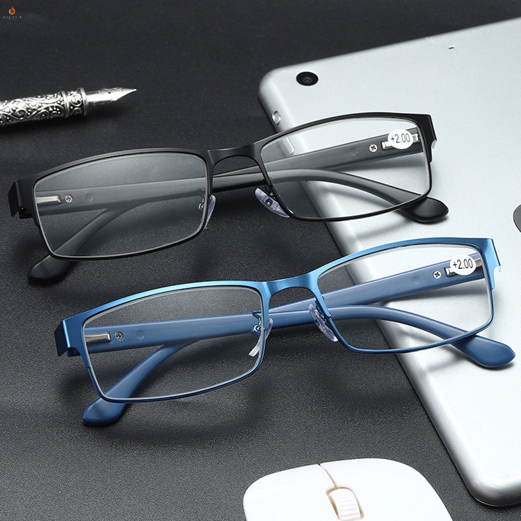 Lentes De Lectura Rectangulares Con Borde Metalico Para Hombre Presbipicos De 1.00D A 4.00D Hipermetropia Funcionales Para Negocios Shopee Mexico