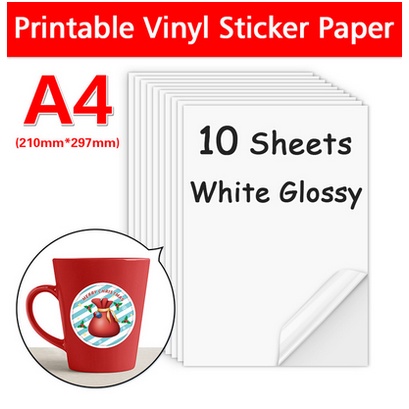 Paquete de 20 papel adhesivo transparente para impresora de inyección de  tinta, papel adhesivo transparente de vinilo imprimible, papel grueso