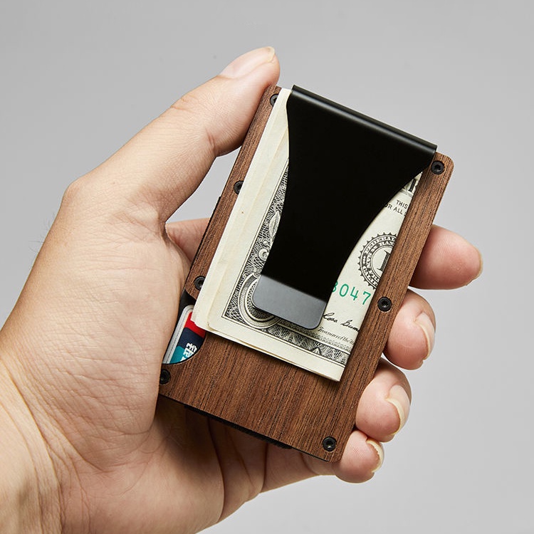 Cartera Baleine Cartera De Madera Para Hombre Minimalista Con