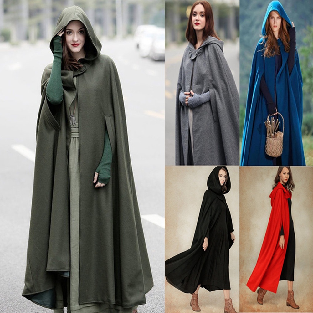 Capa de mujer con capucha abrigo largo de moda Cosplay ponchos y