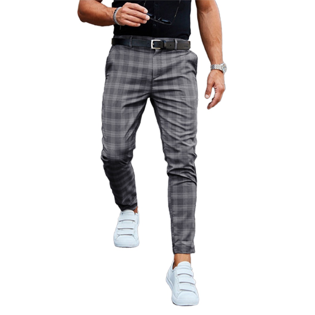 Fanghuay Pantalones A Cuadros Estampados De Moda Para Hombres De Longitud Completa Para Ocio 855