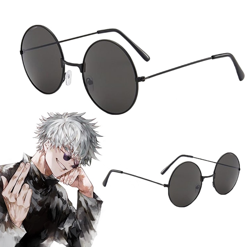 Gafas De Cosplay Jujutsu Kaisen Gojo Satoru Sol Redondas Negras Con ...