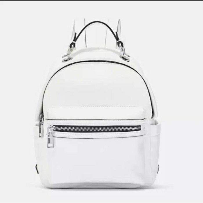 Zara Mini mochila de las bolsa mochila Mini blanco último modelo moderno bolsa de juego presente mochila S6G1 Premium bolsa de transporte de moda trabajo universitario duradero | Shopee México