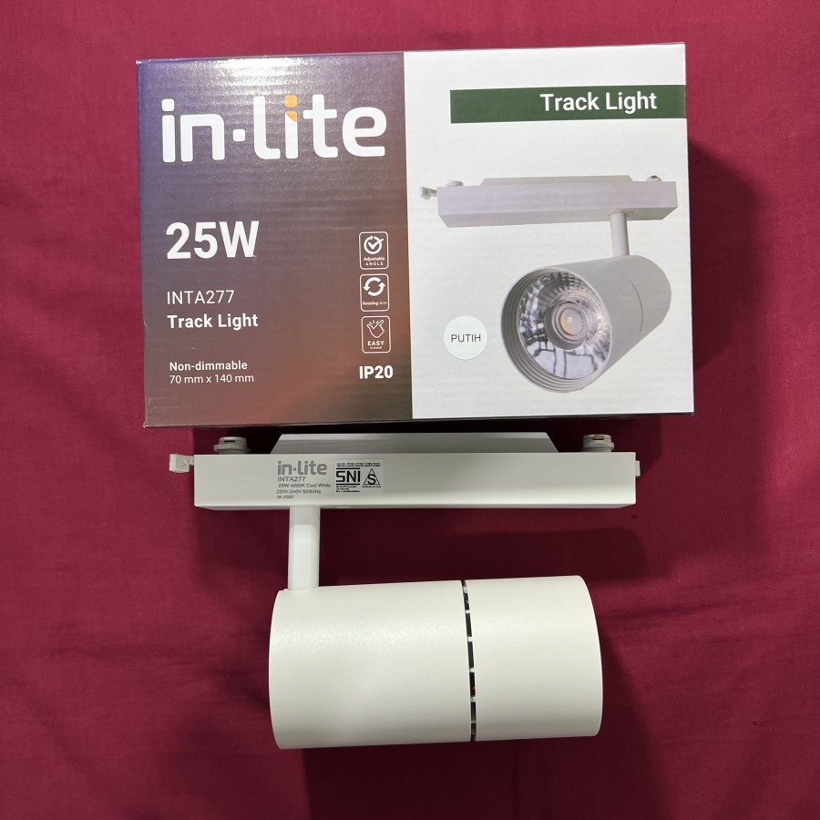 INTA277 Luz De Pista LED Riel Pantalla 25w Cuerpo Blanco Inlite ...