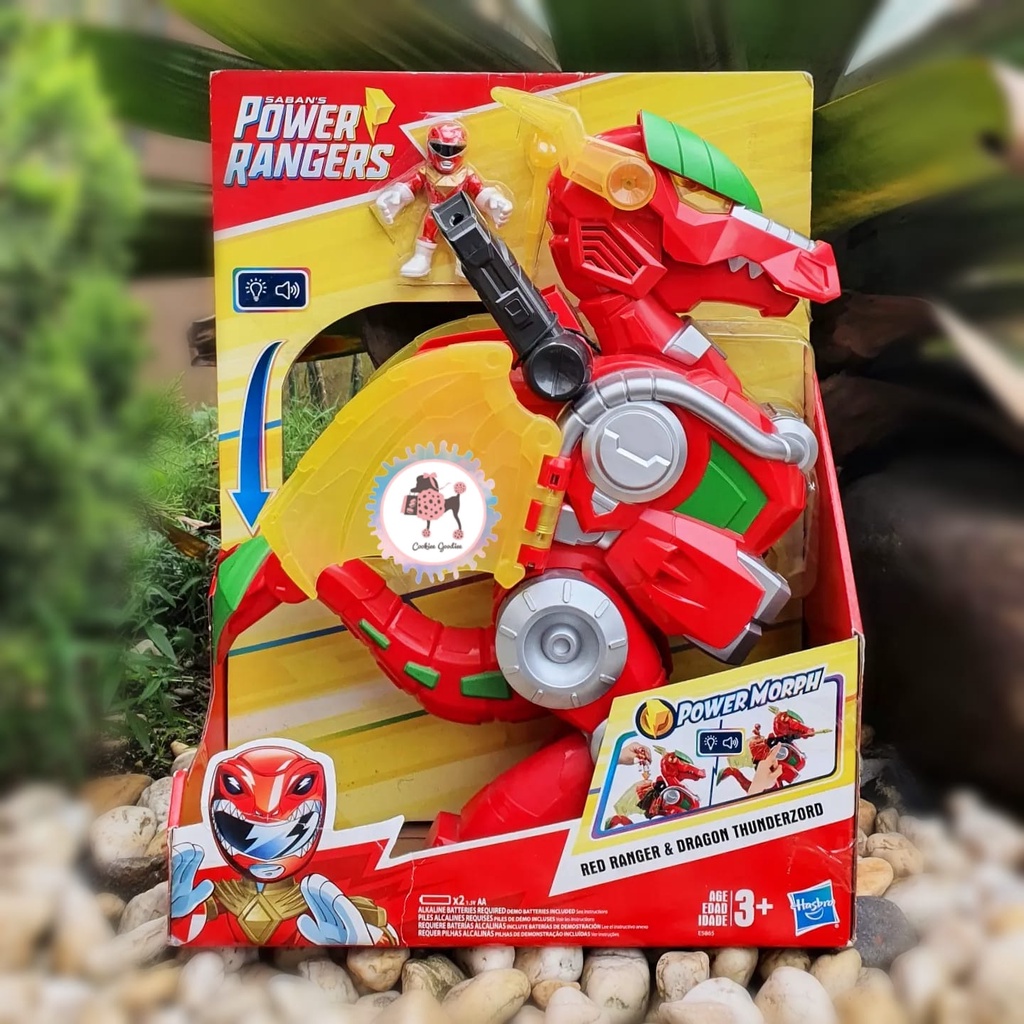 Power Rangers Rojo Ranger Y Dragón Thunderzord Con Luces Y Sonidos ...