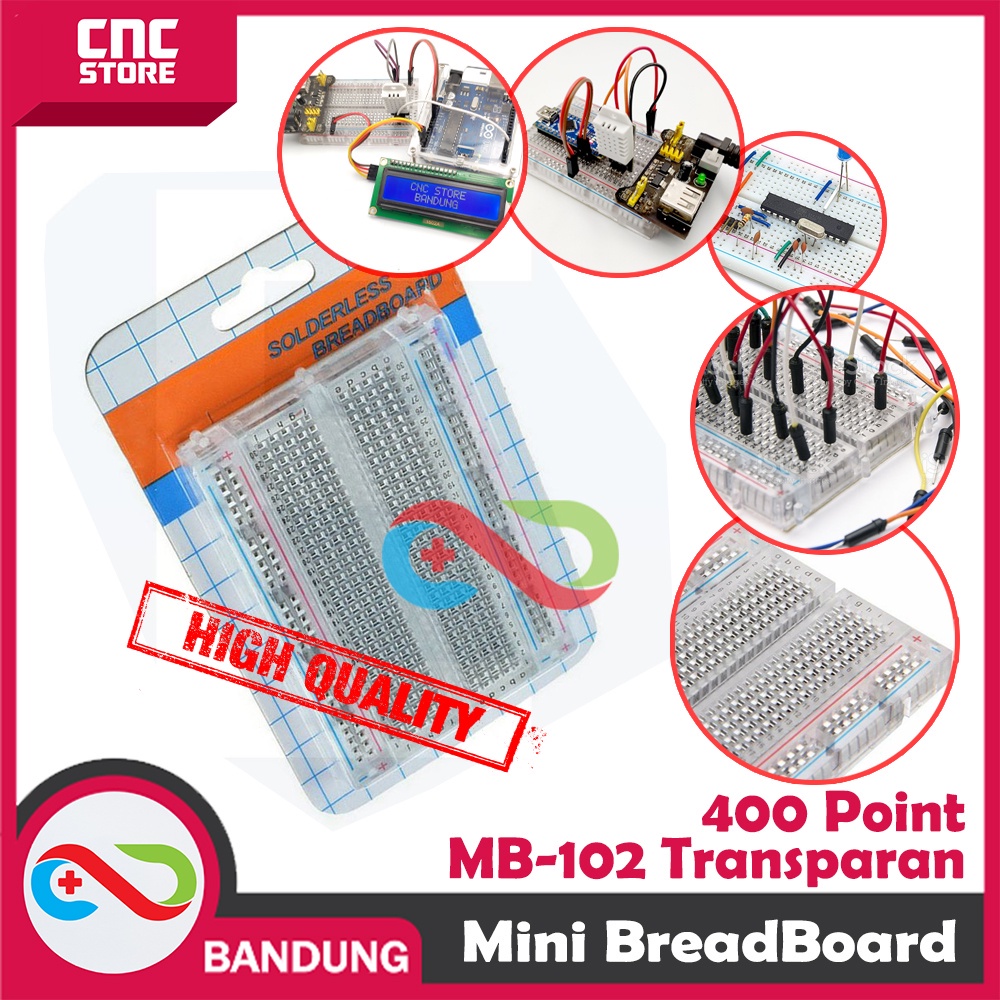 Mini BREADBOARD 400P Tablero De Experimento De PROTOBOARD Transparente