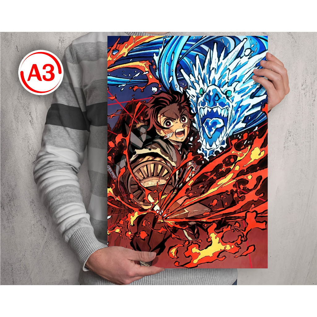 Colección De Carteles A3 Anime Kimetsu No Yaiba/Demon Slayer B-Tanjirou ...