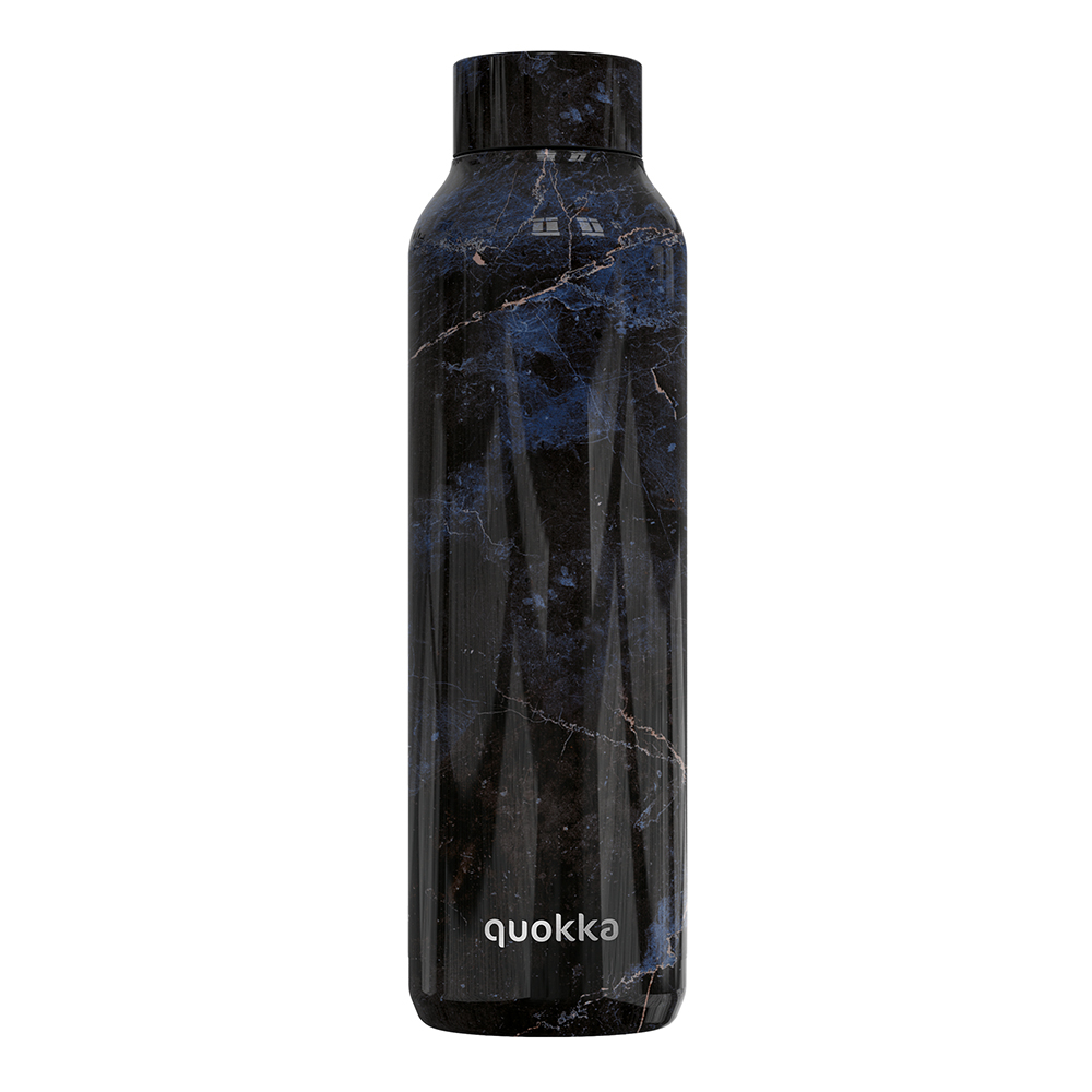 Botella Termo Quokka De Acero Inoxidable 690 Ml - Color Azul Atardecer Con Asa De Silicona