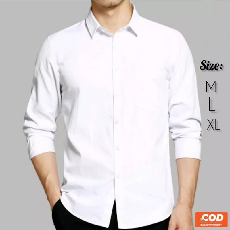 Camisa blanca lisa discount hombre