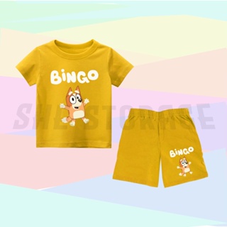  Bluey Conjunto de camiseta y pantalones cortos de bingo para  niños pequeños, Azul : Ropa, Zapatos y Joyería