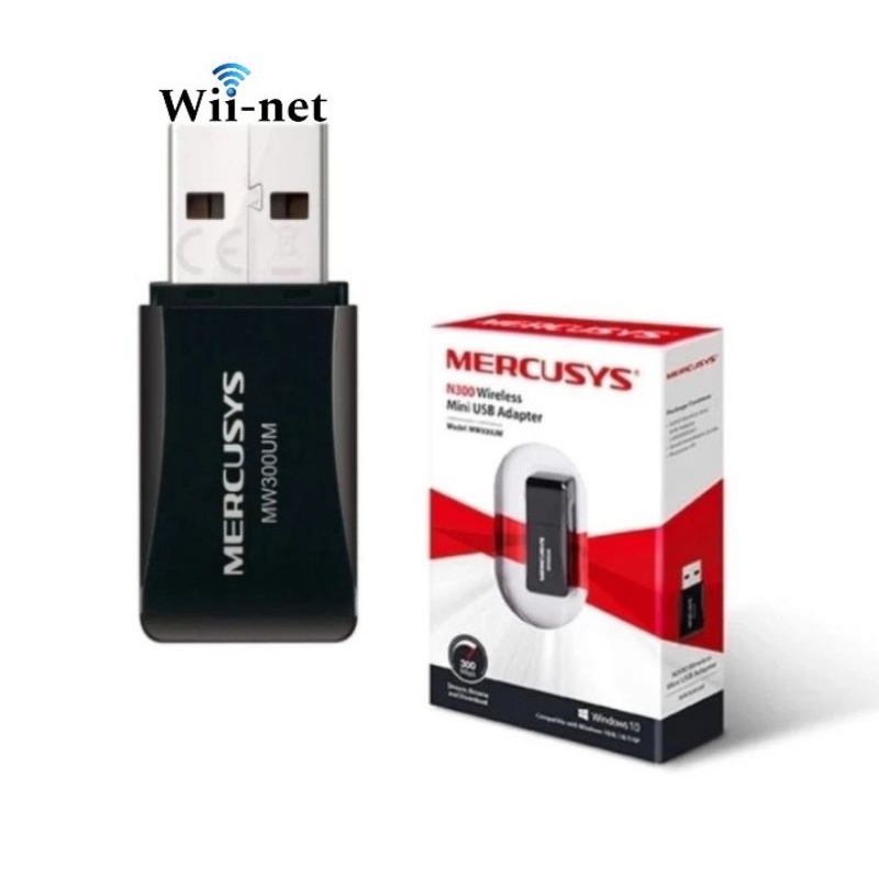 Scheda Wi-Fi MERCUSYS MW300UM – Adattatore USB Antenna 2.4 GHz, 300Mbps – Colore Nero