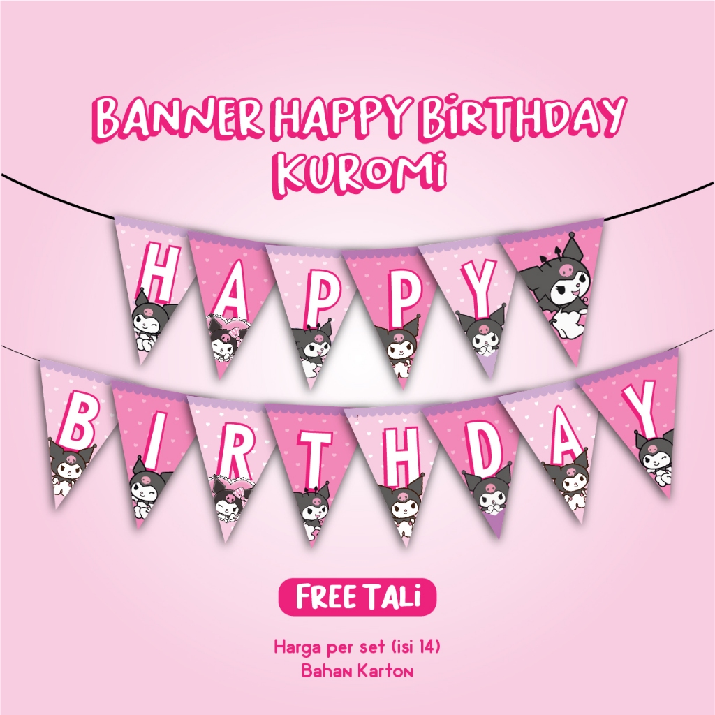 Kuromi BANNER SANRIO Decoración De Cumpleaños Completa Feliz ROBLOX ...