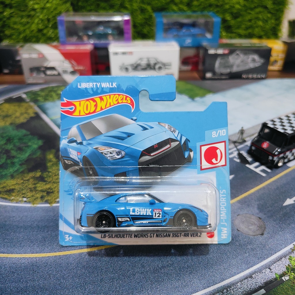 Hot Wheels Regular Nissan R35 LBWK LB Silhouette Works Azul Tarjeta ...