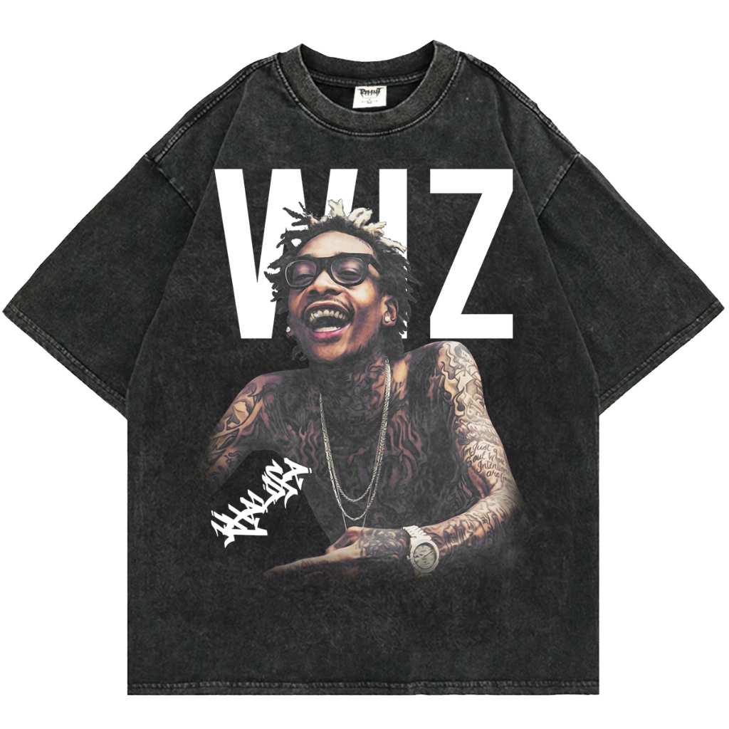 Camiseta Lavada De Gran Tamaño SINOIG-WIZ KHALIFA | Shopee México