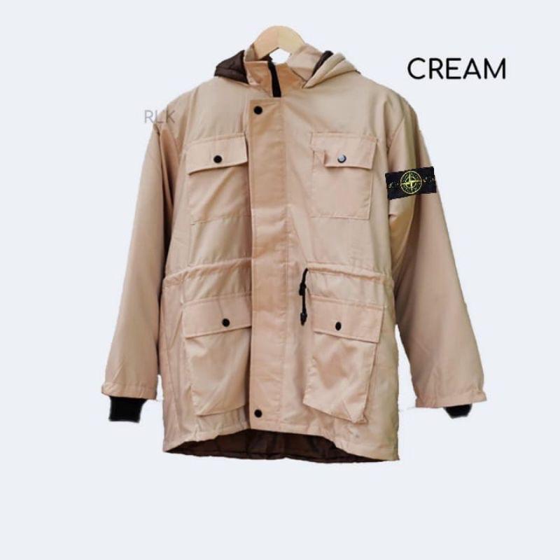 Parka stone island Chamarra De Gran Tamano Lona casual Para Hombres Etiqueta Completa