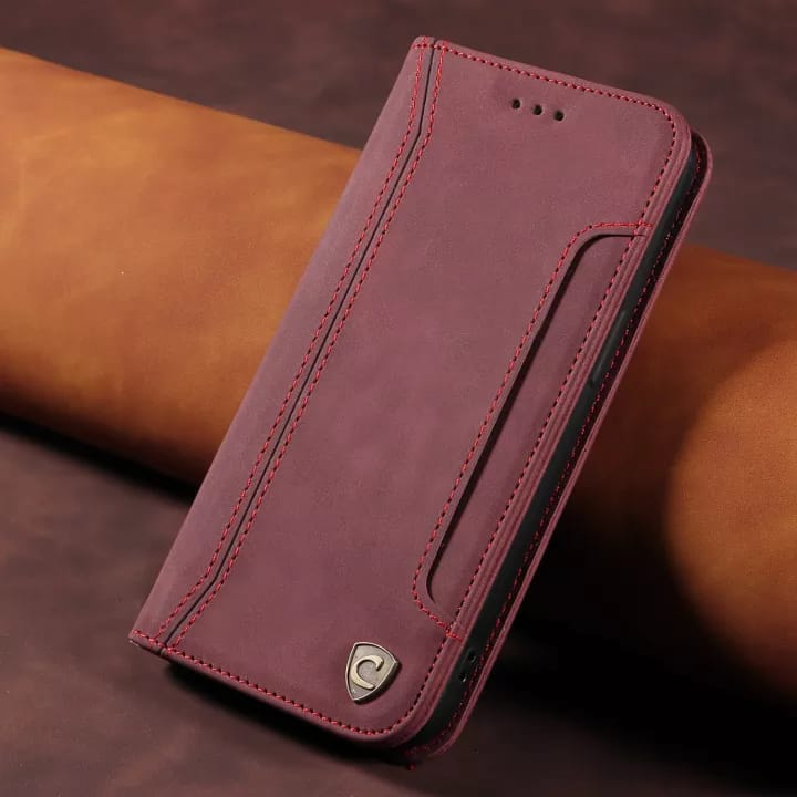 ZONNAVI Cover per Xiaomi Redmi Note 8T, Flip Custodia Pelle PU con [Slot Cart] [Supporto Stand] [Magnetica], Cover a Libro Portafoglio per Xiaomi Redmi Note 8T (Rosso