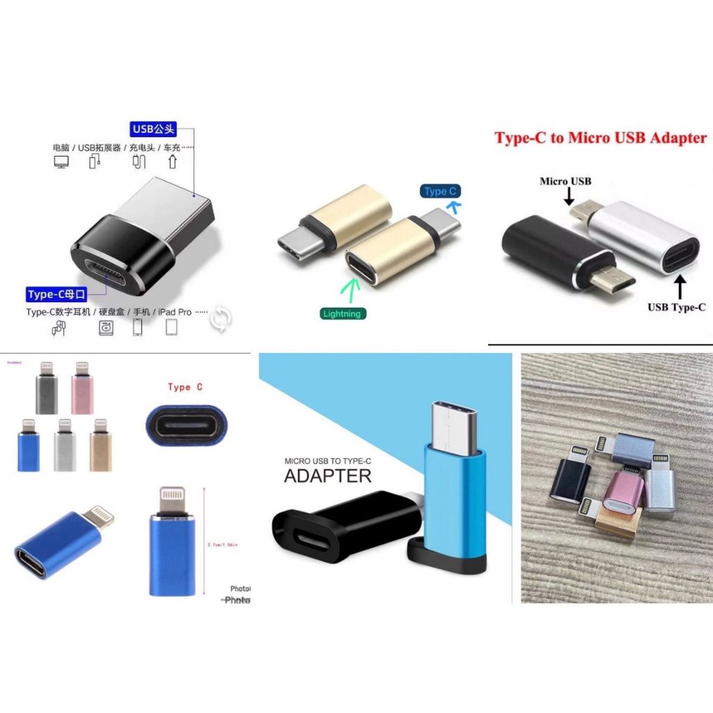 Convertidor Cargador Tipo c A Lightning , Micro USB De Carga Rápida/Mirco  iphone Adaptador De Cabeza