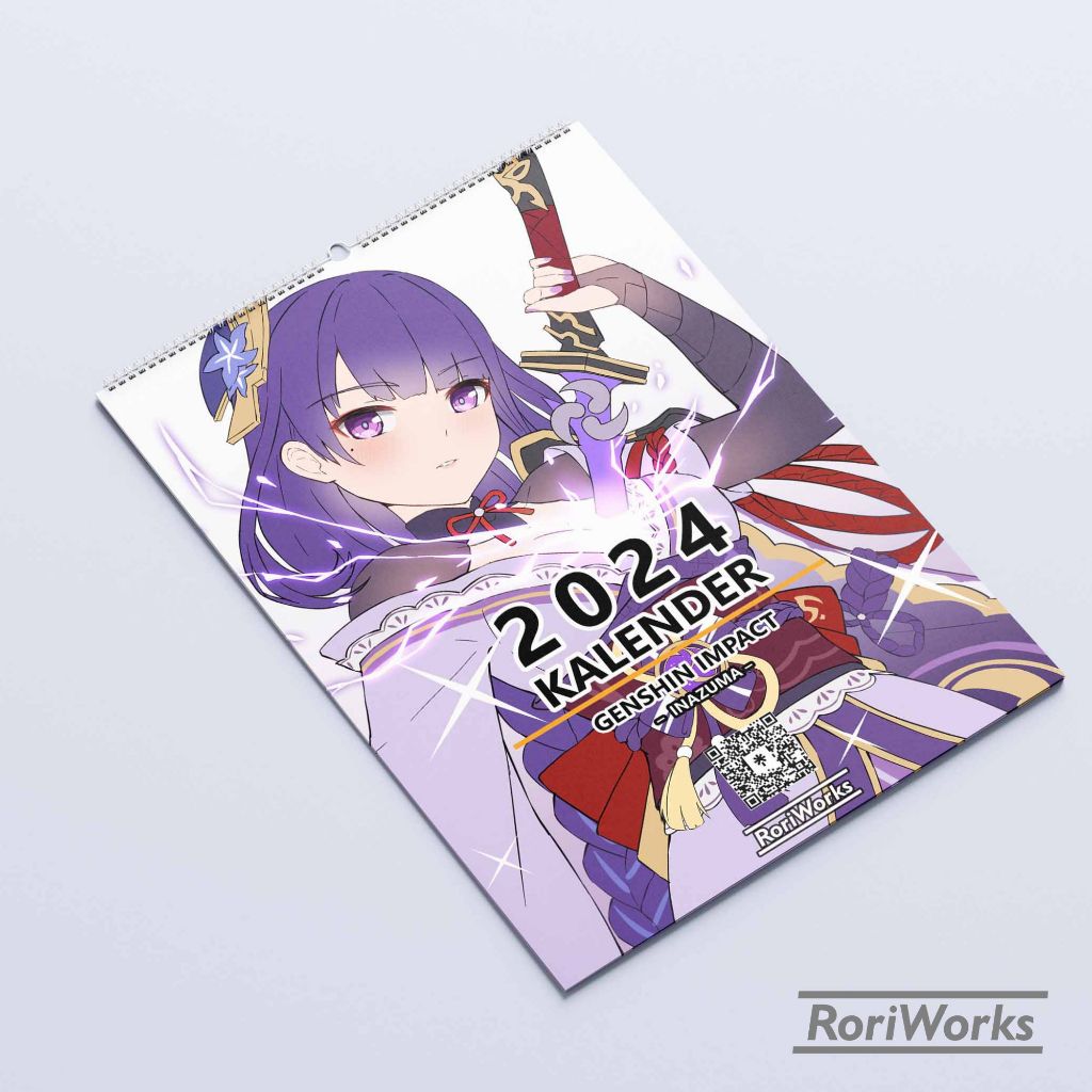 Calendario De ParedGenshin Impact 2024 Edición Inazuma Shopee México