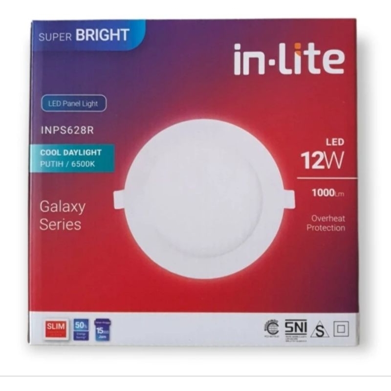 Panel LED Downlight Inbow 12 Vatios In-Lite INPS628R 3000K/4000K/6000K ...