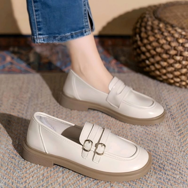 Zapatos Oxford Para Las Mujeres Hebilla De Deslizamiento En Los Ultimos Adolescentes Planos Contemporaneos De Cuero De Ninas De Primera Calidad 1990 Shopee Mexico