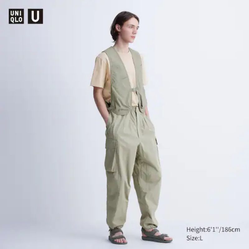 Uniqlo Pantalones Cargo De Paracaidas De Ajuste Ancho Para Hombre Unisex Original