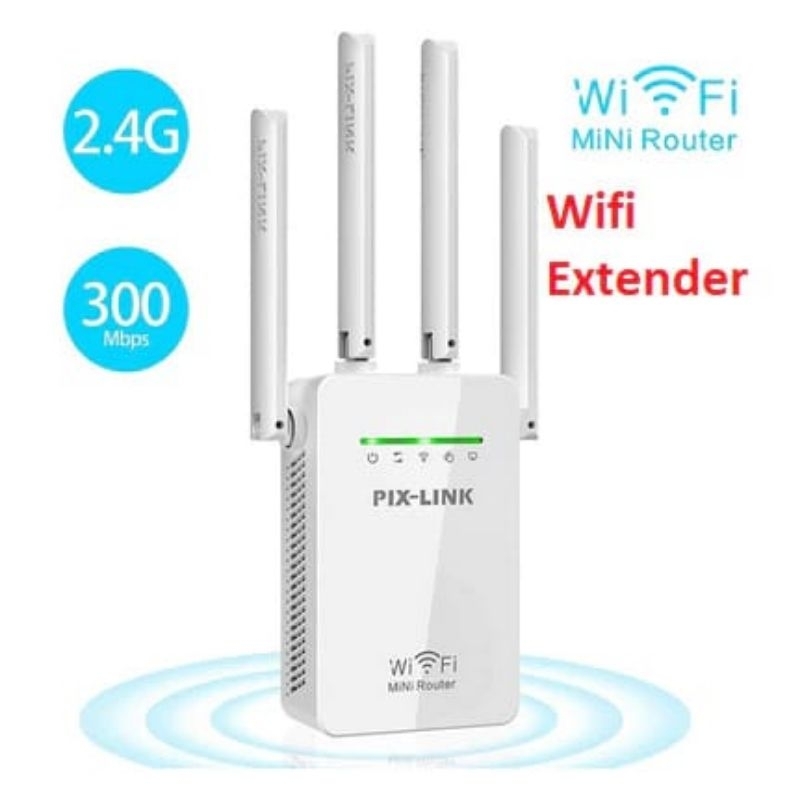 Pix Link WR09 300Mbps Repetidor De Alcance Wifi Router Inalambrico Giratorio 4 Antenas Signal Booster Shopee Mexico