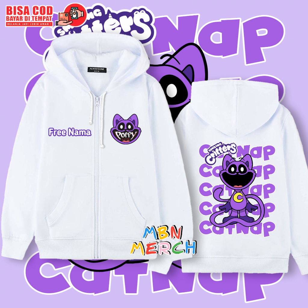 Poppy playtime catnap Sudadera Con Cremallera Para Ninos Chamarra