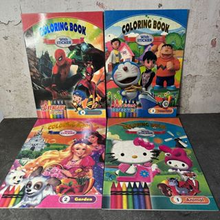 Libro para colorear para niños con dibujos animados linda chica