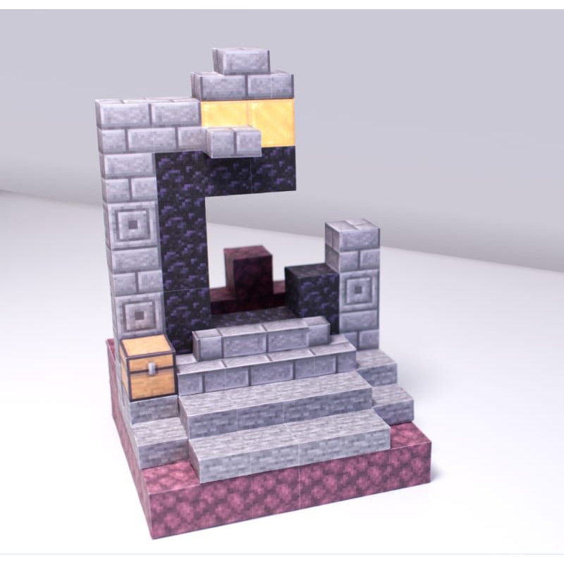 Hoja De Patrón De Minecraft Con Portal Ruinado De Papercraft (PP-A23 ...