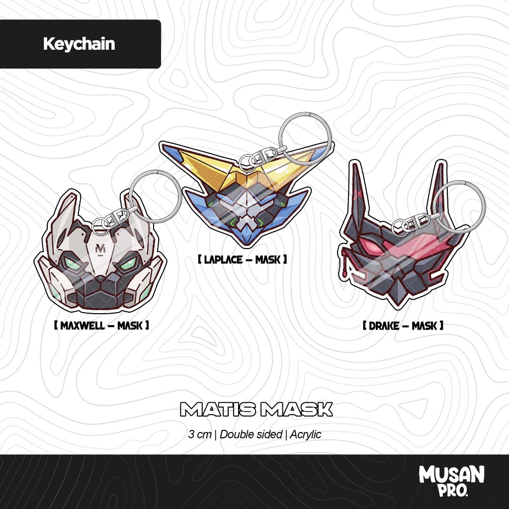 Llavero NIKKE MATIS SQUAD Máscara-Laplace-Maxwell-Drake-Fan Merch-Musan ...