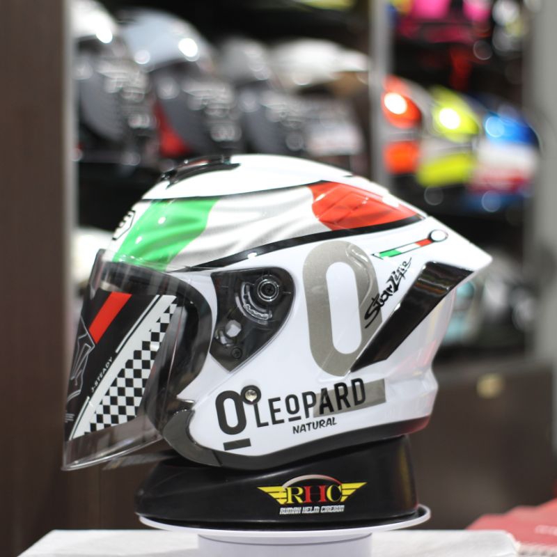 Casco moto leopardo hotsell