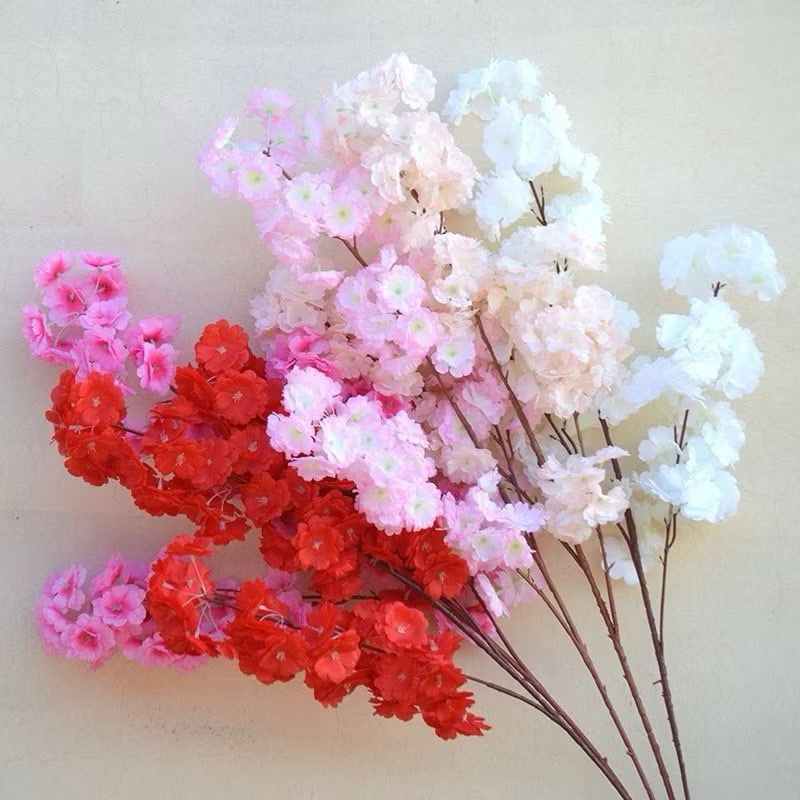 BOFUNX 3 Ramos De Flores De Cerezo Artificiales De Seda - Ramas Largas De 40 Cm Para Decoración De Bodas, Jarrones, Fiestas Y Hogar