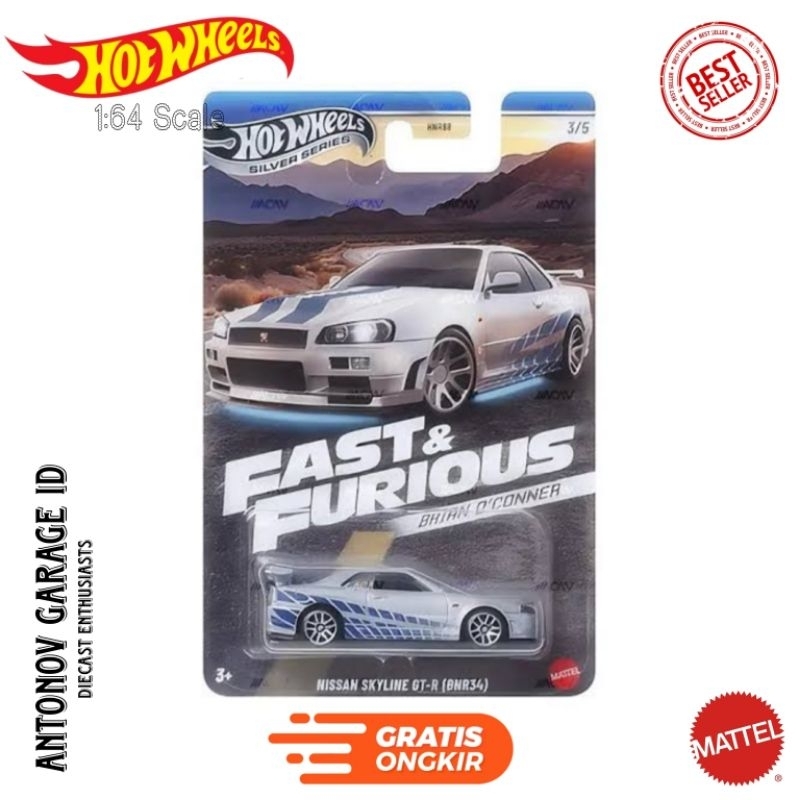 Hot Wheels Fast Furious-Nissan Skyline GT-R R34 Brian O'Conner | Shopee ...