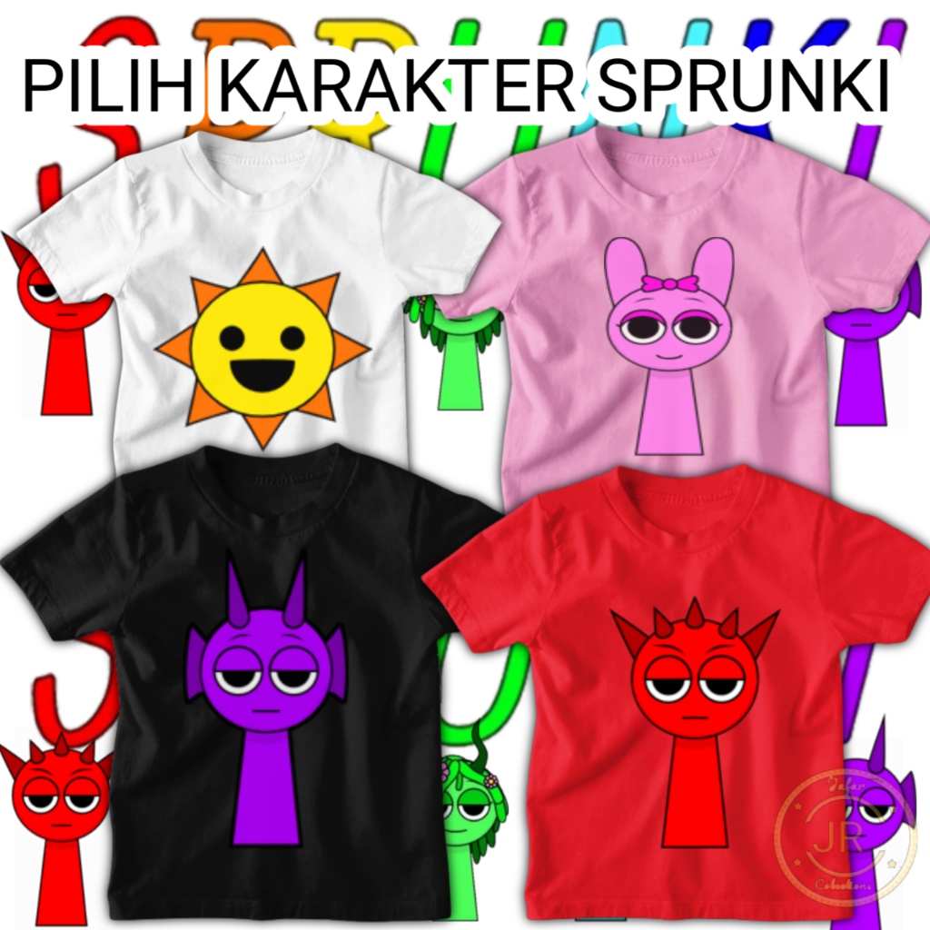 Ropa Para Niños Camisetas Personaje INCREDIBOX SPRUNKI MR SUN , SIMON ...