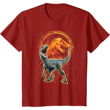Jurassic World Dos Azul Raptor Magma Icono Camiseta Gráfica | Shopee México