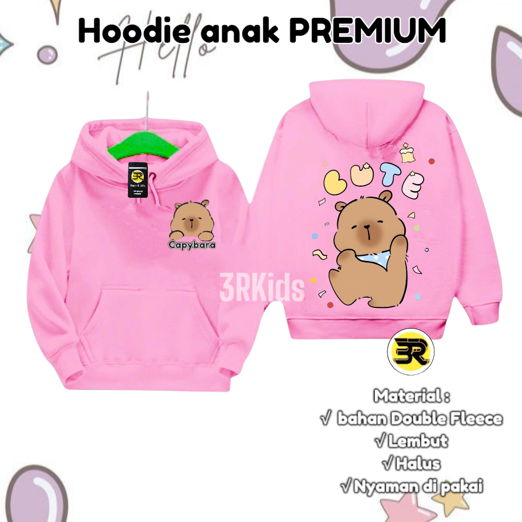 Sudadera Con Capucha Para Niña Con Estampado De Capibara - Manga Larga, Bolsillo, Tejido Suave, Ideal Para Invierno Y Look Casual