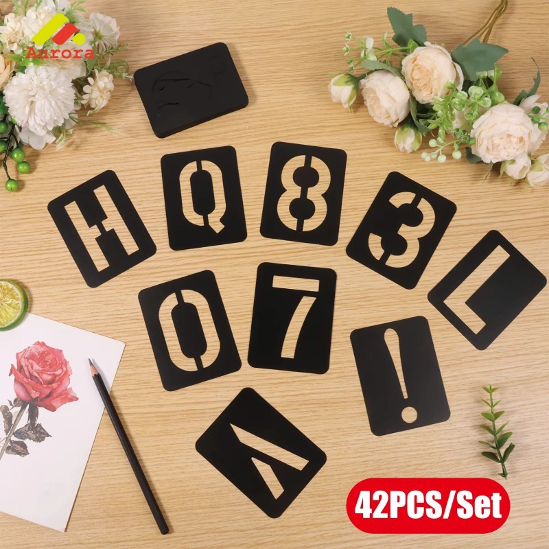42PCS/Set Lettering Stencil 100mm Plantillas De Plástico Para La ...