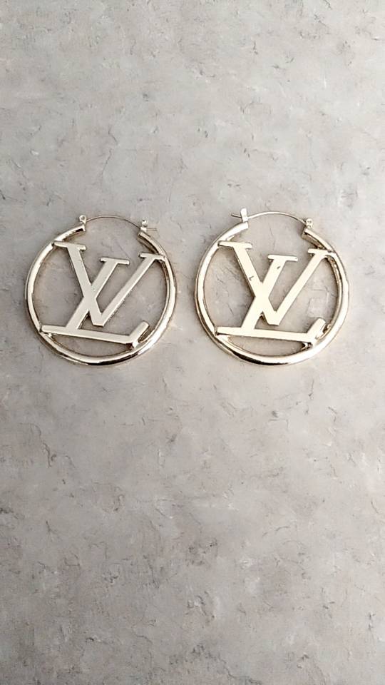 Pendientes LV De Acero De Titanio Con Letras Logo Louis Vuitton Joyería Para  Mujer