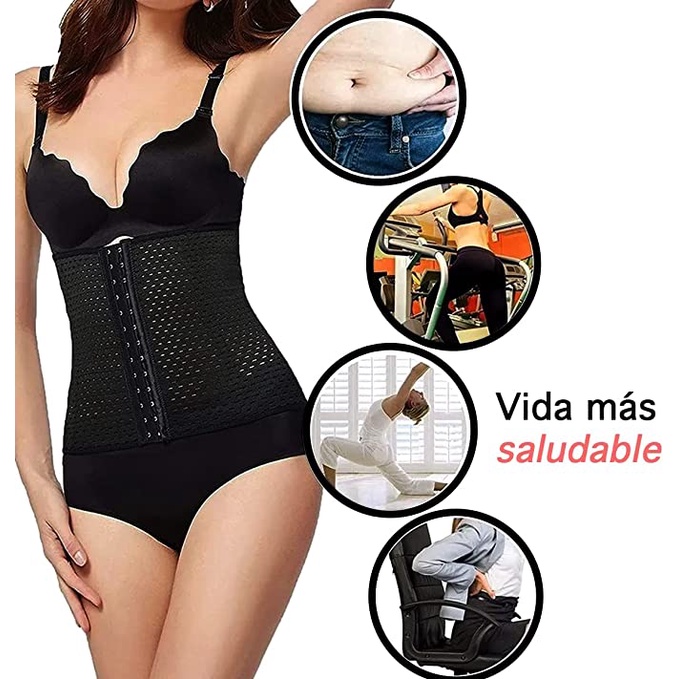 Corset Negro Liso Para Mujer - Faja Reductora Y Moldeadora De Cintura Tipo Bustier, Ideal Para Fiestas Y Looks Elegantes