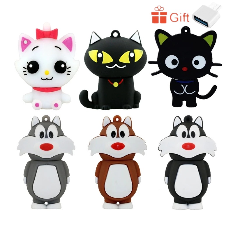 Cat Fox 2TB Creative USB Drive High Speed Cartoon 64GB 32GB 16GB 8GB ...